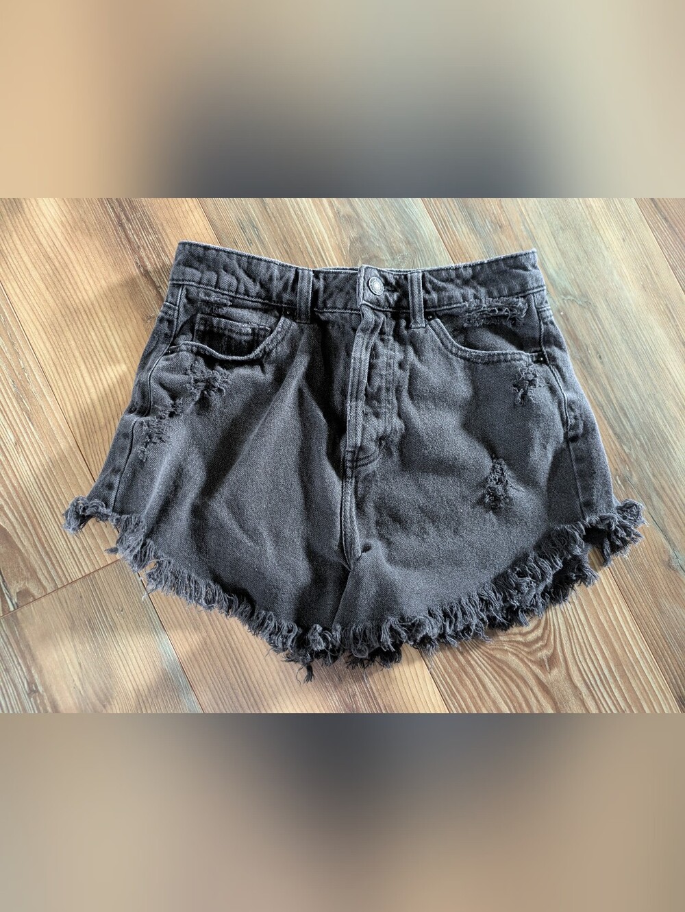 Wild Fable High Rise Black Distressed Denim Cut Off Shorts Women's Size 2